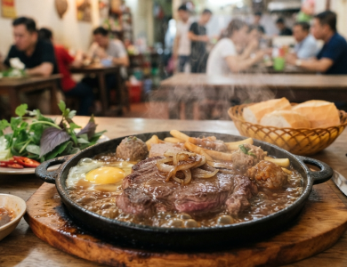 Bò bít tết: dùng ngay khi còn nóng